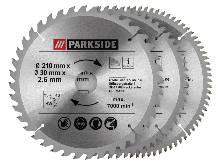 Aller en mode plein écran PARKSIDE® Set de lames pour scie circulaire 210 x 2,6 x 30 mm - Photo 2