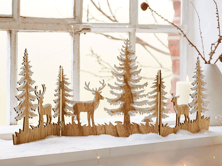 Ga naar volledige schermweergave: Pureday Houten kerstsilhouet - afbeelding 2