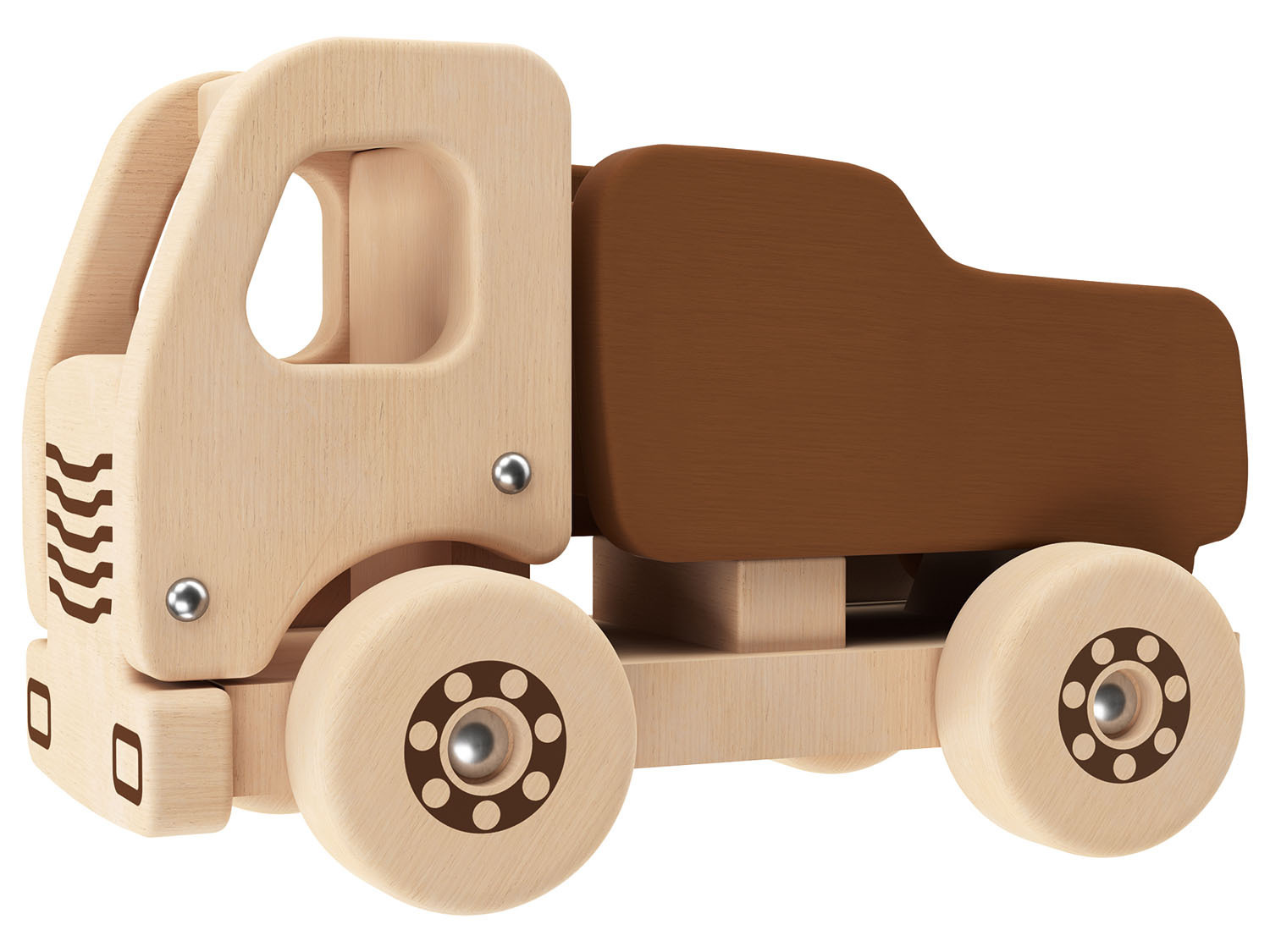 Playtive Camion-benne, camion toupie ou chargeuse sur pneus en bois