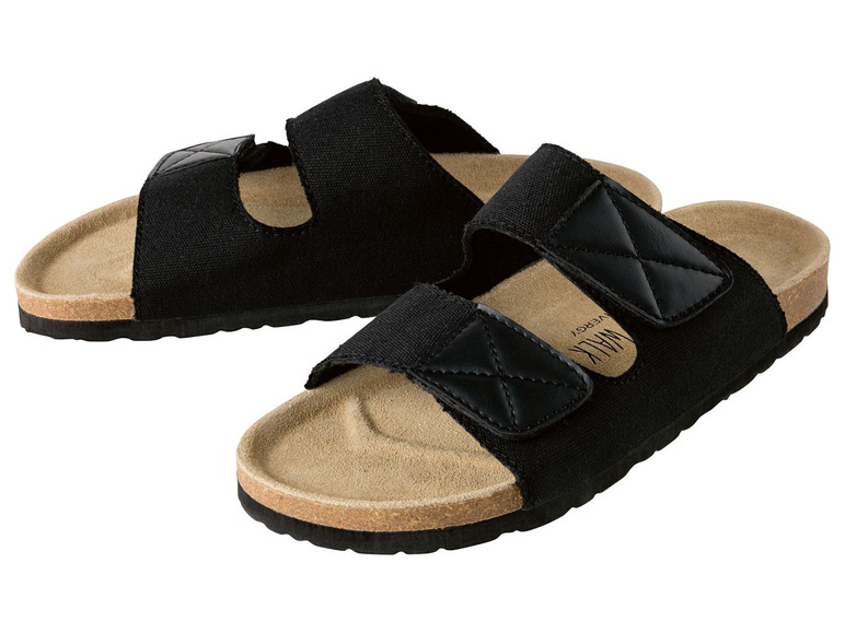 Ga naar volledige schermweergave: LIVERGY® Slippers voor heren, soepele zool, PU, leder, textiel, EVA - afbeelding 1