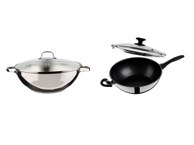 ERNESTO® Roestvrijstalen wokpan, Ø 32 cm