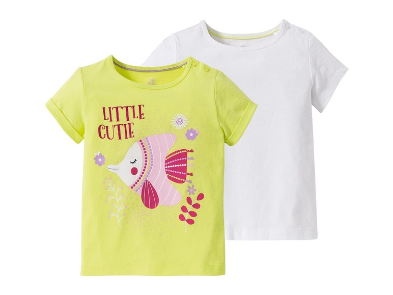 Ga naar volledige schermweergave: lupilu® Set van 2 T-shirts voor meisjes - afbeelding 1