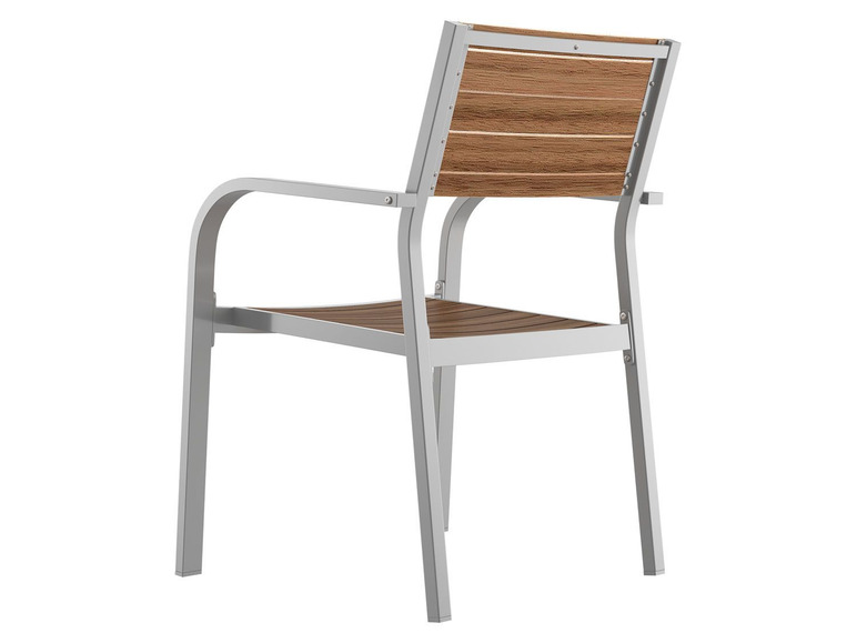 Aller en mode plein écran florabest Chaise empilable en aluminium et en bois - Photo 5