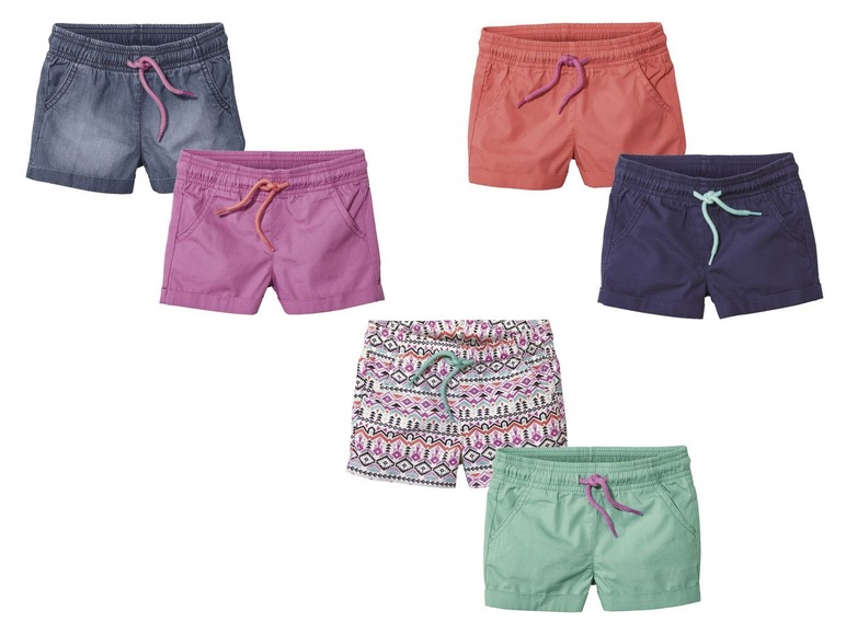 Ga naar volledige schermweergave: lupilu® Set van 2 shorts voor meisjes - afbeelding 1