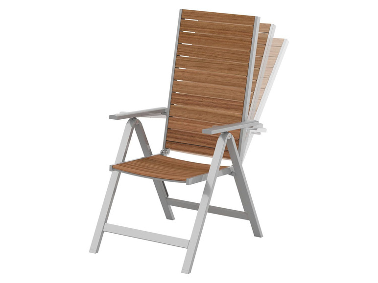 Aller en mode plein écran florabest Chaise de jardin en aluminium et en bois, pliable - Photo 2