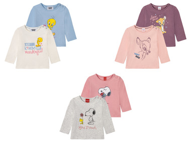 Set van 2 katoenen T-shirts met lange mouwen