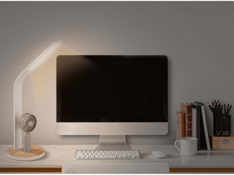 Aller en mode plein écran LIVARNO LUX Lampe de bureau LED, avec mini-ventilateur - Photo 3