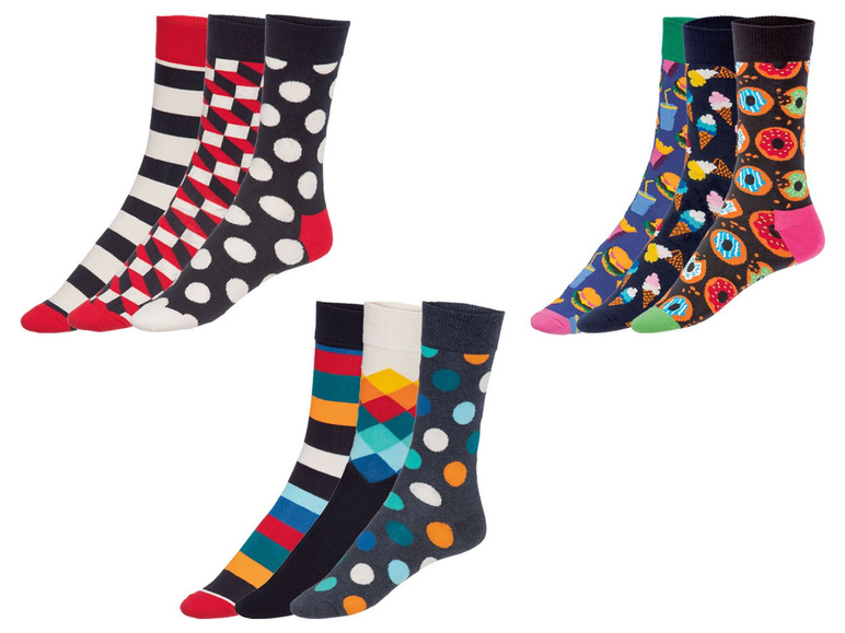 Ga naar volledige schermweergave: Happy Socks Sokken, set van 3 paar, katoen, polyamide en elastaan - afbeelding 1