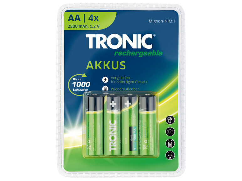 Aller en mode plein écran TRONIC® Piles rechargeables, Ni-MH, 4 pièces - Photo 2