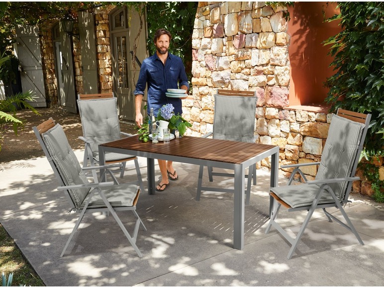 Aller en mode plein écran florabest Table de jardin en aluminium, plateau en bois - Photo 2