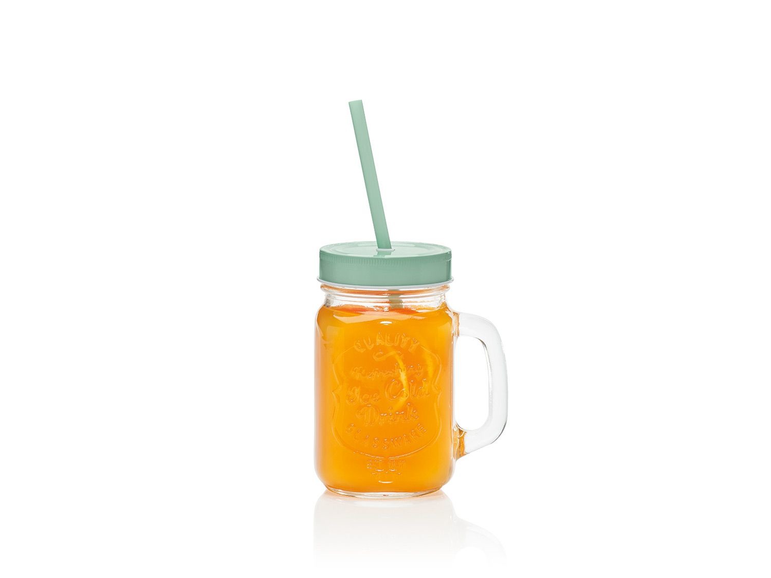 Gobelet à jus en verre standard de 450 ml avec paille