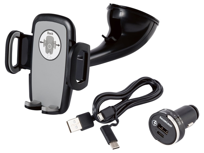 Aller en mode plein écran SILVERCREST® Support pour smartphone »SKHU 2 B2« avec chargeur USB - Photo 1