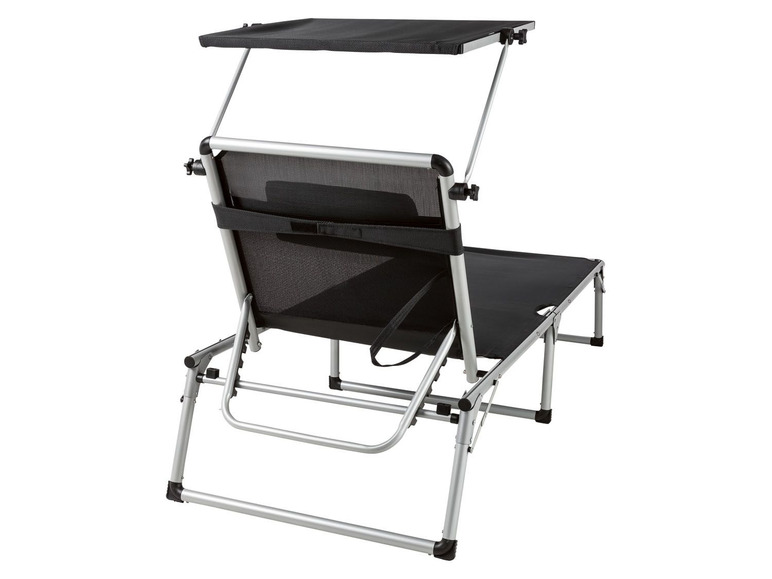 Aller en mode plein écran florabest Chaise longue en aluminium avec pare-soleil, pliable - Photo 4