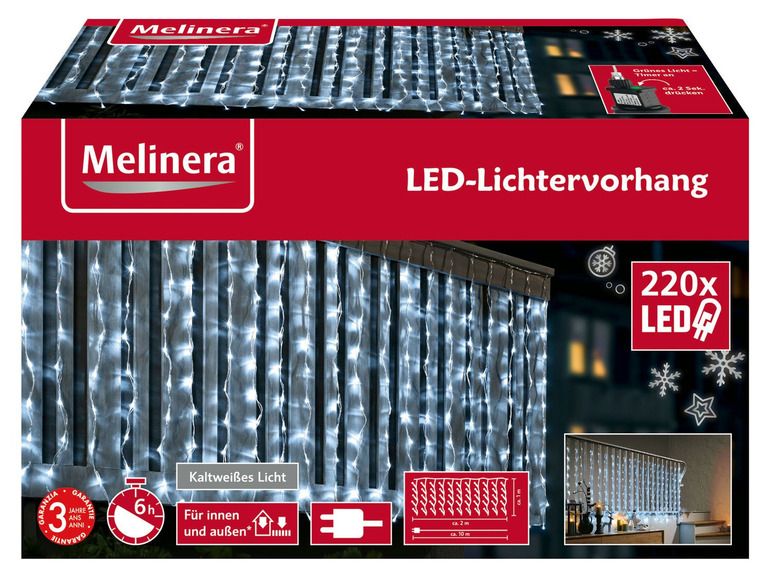 Aller en mode plein écran Melinera Rideau lumineux à LED, 2 x 1 m - Photo 7