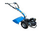 Blauwe motorfrees met een benzine motor