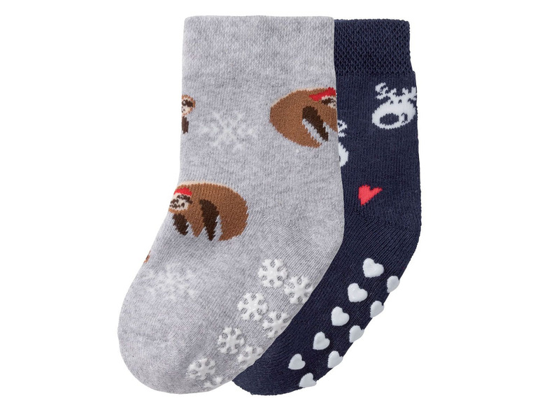 Aller en mode plein écran lupilu® Chaussettes de Noël pour enfants, 2 paires, coton, polyamide et élasthanne - Photo 2