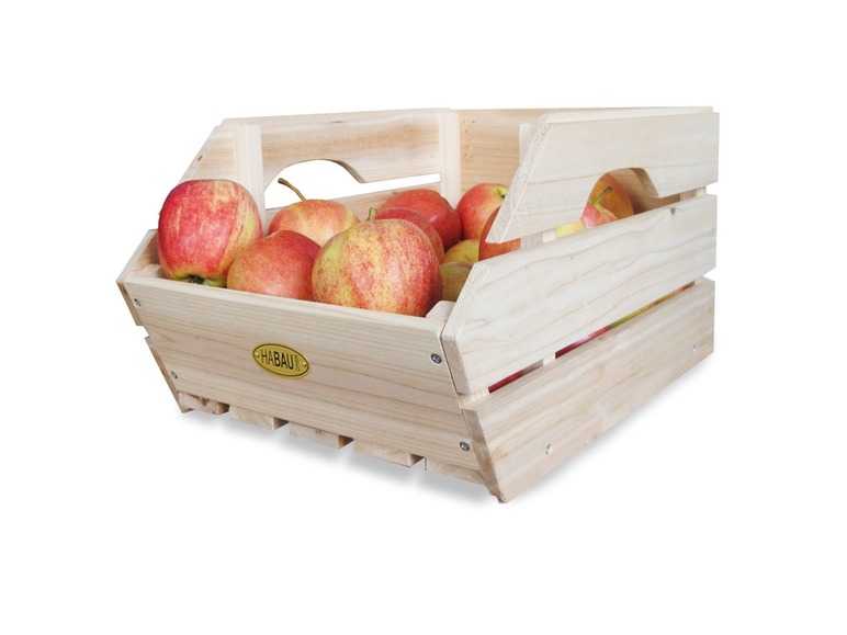 Aller en mode plein écran HABAU Boîtes de rangement en bois, set de 3, empilables - Photo 3