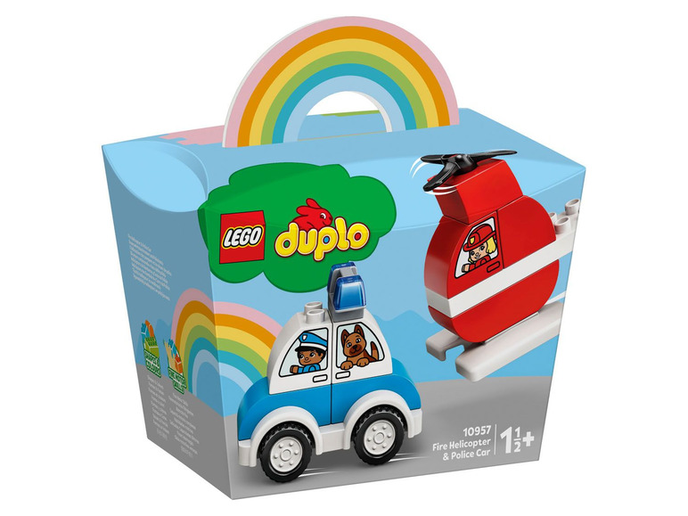Ga naar volledige schermweergave: LEGO® DUPLO® Brandweerhelikopter en politiewagen (10957) - afbeelding 1