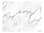 Deux textures de marbre blanc avec des veines grises.
