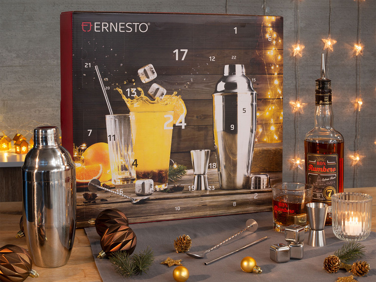 Ga naar volledige schermweergave: ERNESTO® Adventskalender cocktailaccessoires, 42-delig - afbeelding 4