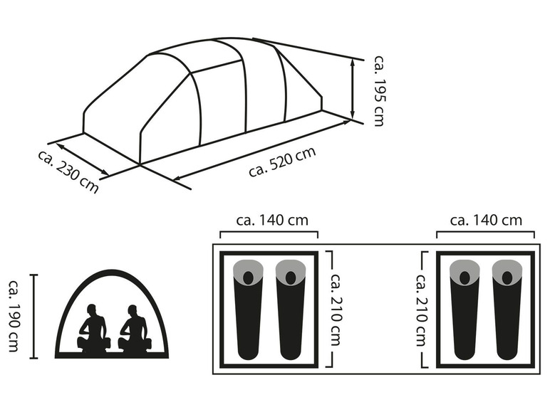 Ga naar volledige schermweergave: CRIVIT Tent, 4 personen - afbeelding 7