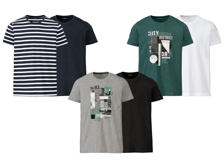 Aller en mode plein écran LIVERGY® Set de 2 T-shirts pour hommes - Photo 1
