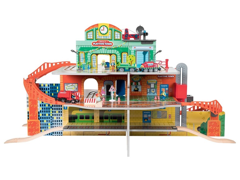 Ga naar volledige schermweergave: Playtive JUNIOR Houten treinstationset XXL - afbeelding 26