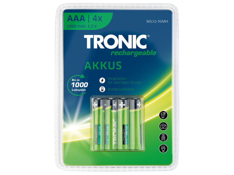 Aller en mode plein écran TRONIC® Piles rechargeables, Ni-MH, 4 pièces - Photo 2