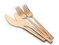 Deux fourchettes et deux couteaux en or rose d'Echtwerk.