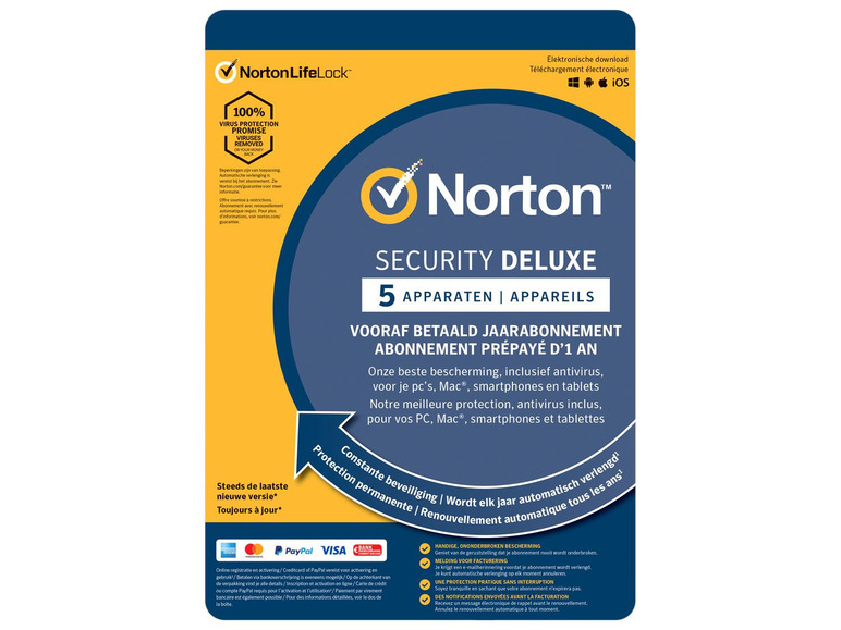 Ga naar volledige schermweergave: Norton Antivirus- en beveiligingssoftware »Security Deluxe« - afbeelding 1