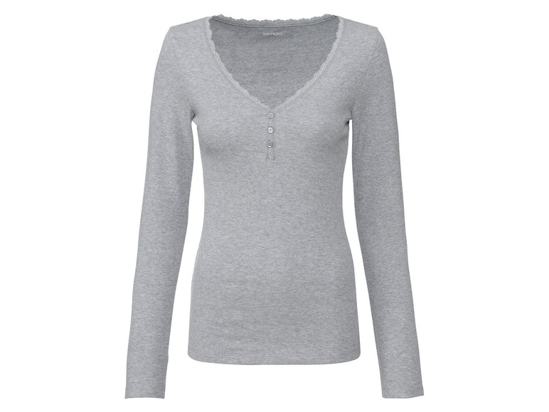 Ga naar volledige schermweergave: esmara® T-shirt voor dames, lange mouwen, katoen, viscose en elastaan - afbeelding 9