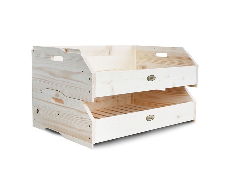Aller en mode plein écran HABAU Boîte de rangement en bois, empilable - Photo 6