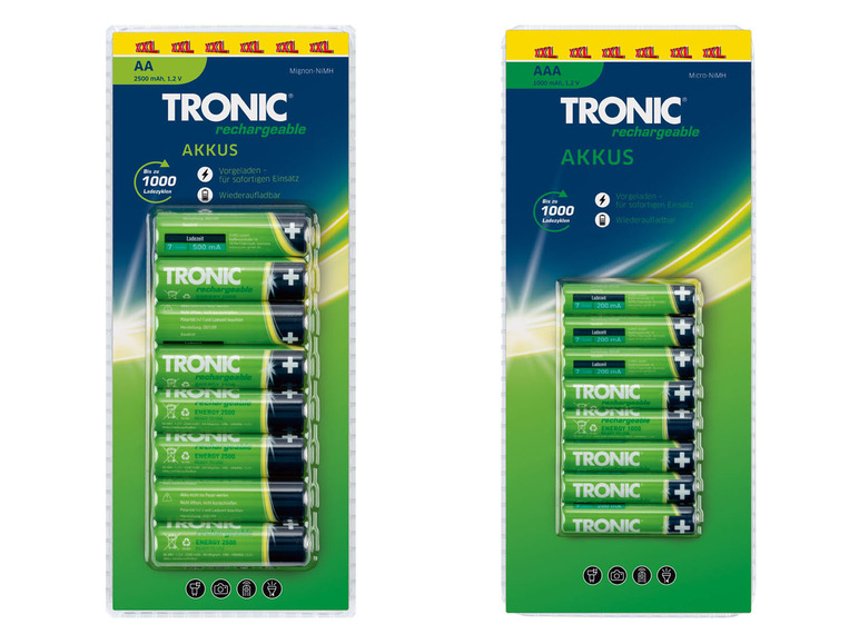 Ga naar volledige schermweergave: TRONIC® Oplaadbare batterijen, Ni-MH, 8 stuks - afbeelding 1
