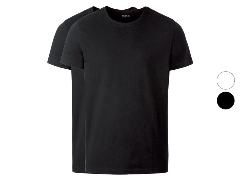 Aller en mode plein écran LIVERGY® T-shirts pour hommes, set de 2, pur coton - Photo 1