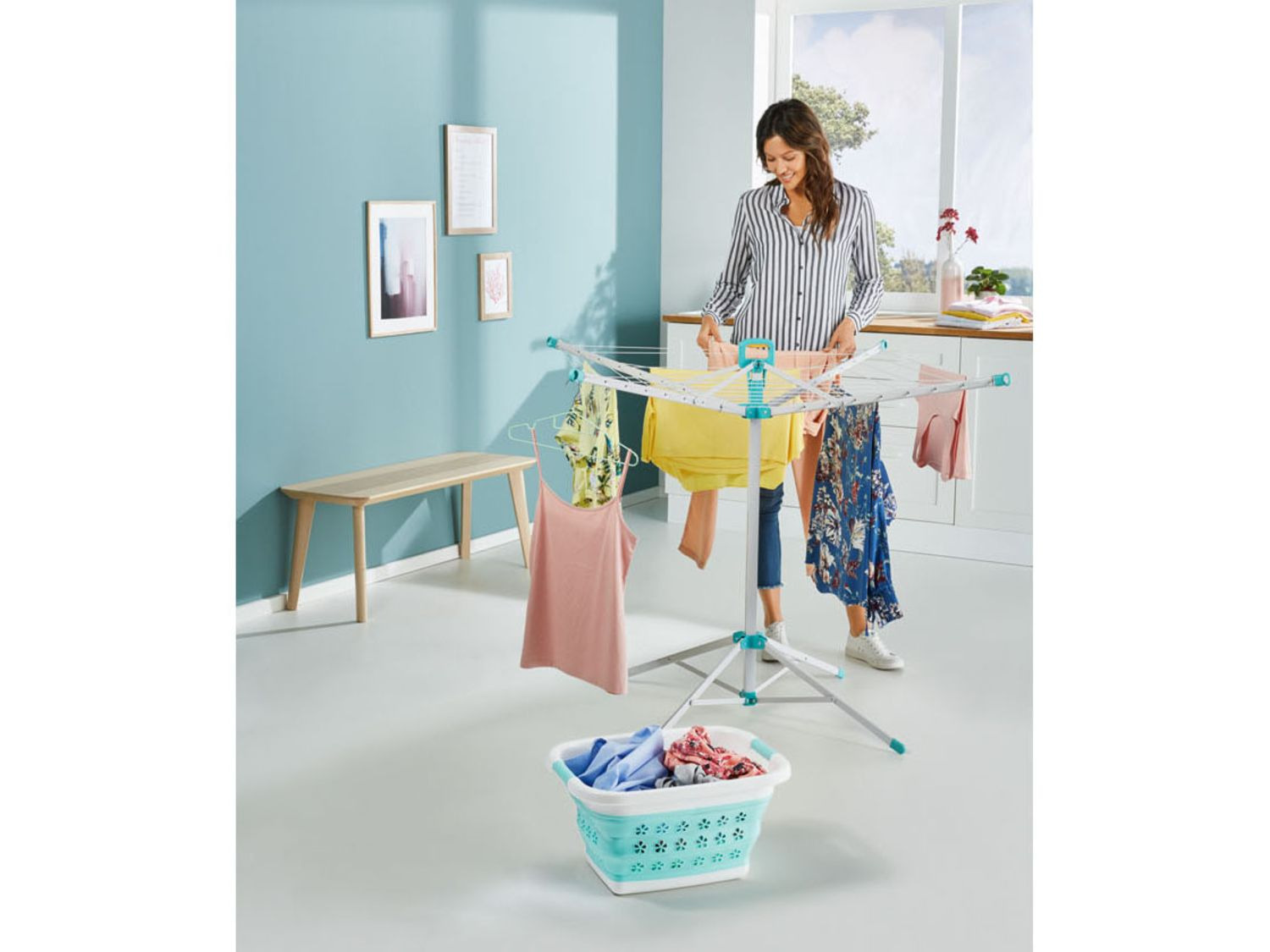 AquaPur Panier à linge pliant 17 L