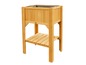 Een houten plantenbak met een extra plank.