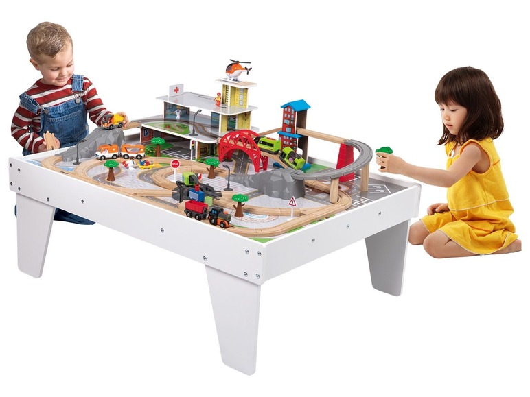 Aller en mode plein écran Playtive JUNIOR Table de jeux en bois avec set de train - Photo 9