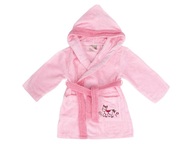 Ga naar volledige schermweergave: Egeria Katoenen badjas voor baby's «Pony rosa» - afbeelding 1