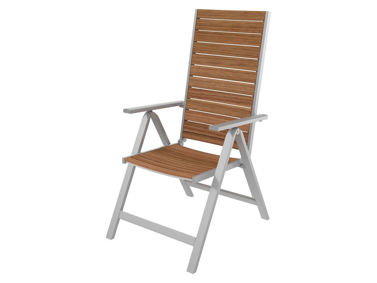 Aller en mode plein écran florabest Chaise de jardin en aluminium et en bois, pliable - Photo 1
