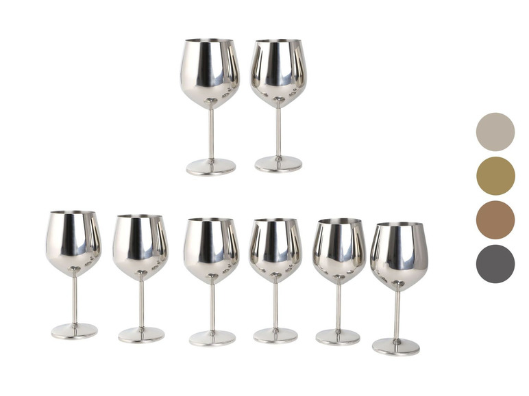Aller en mode plein écran ECHTWERK Set de verres à vin en acier inoxydable, set de 2 - Photo 1