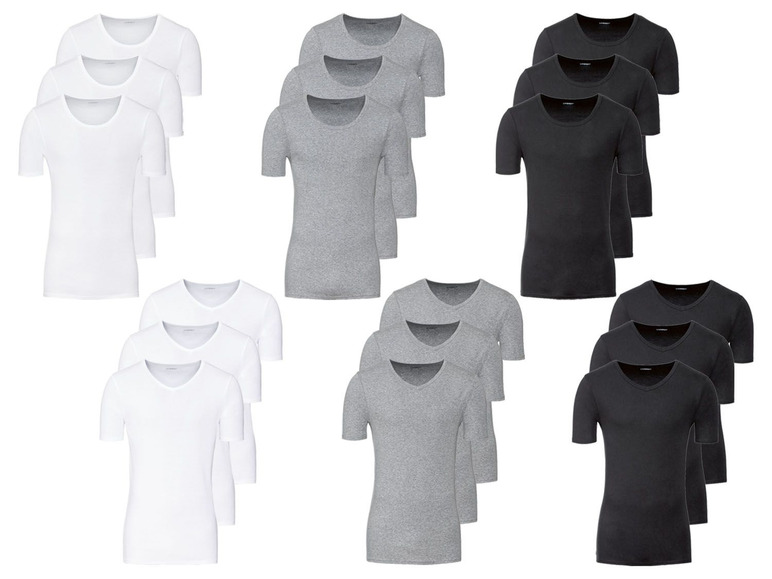 Aller en mode plein écran LIVERGY® T-shirts pour hommes, set de 3, pur coton - Photo 1