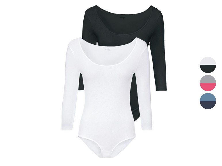 Aller en mode plein écran esmara® Bodies pour femmes, set de 2, coton et élasthanne - Photo 1