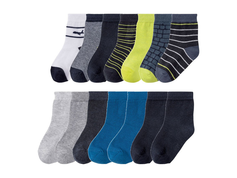 Aller en mode plein écran lupilu® Chaussettes pour garçons, set de 7, coton, polyamide et élasthanne - Photo 1