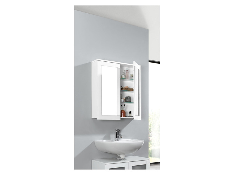 Aller en mode plein écran LIVARNO home Armoire de toilette à miroir, 69 x 77 x 17 cm - Photo 4