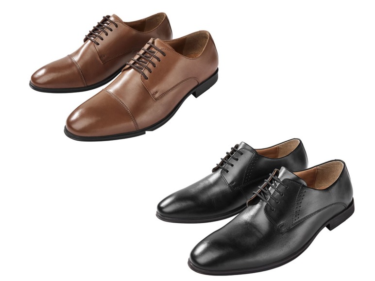 Aller en mode plein écran LIVERGY® Chaussures derby en cuir pour hommes - Photo 1