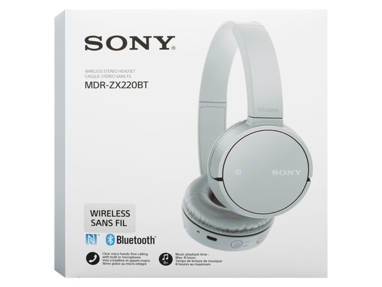 Ga naar volledige schermweergave: SONY Bluetooth koptelefoon MDR-ZX 220 BTB Grijs - afbeelding 4