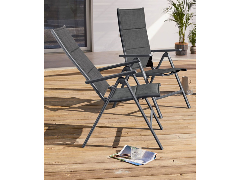 Aller en mode plein écran florabest Set de 2 chaises de jardin en aluminium, pliable - Photo 2