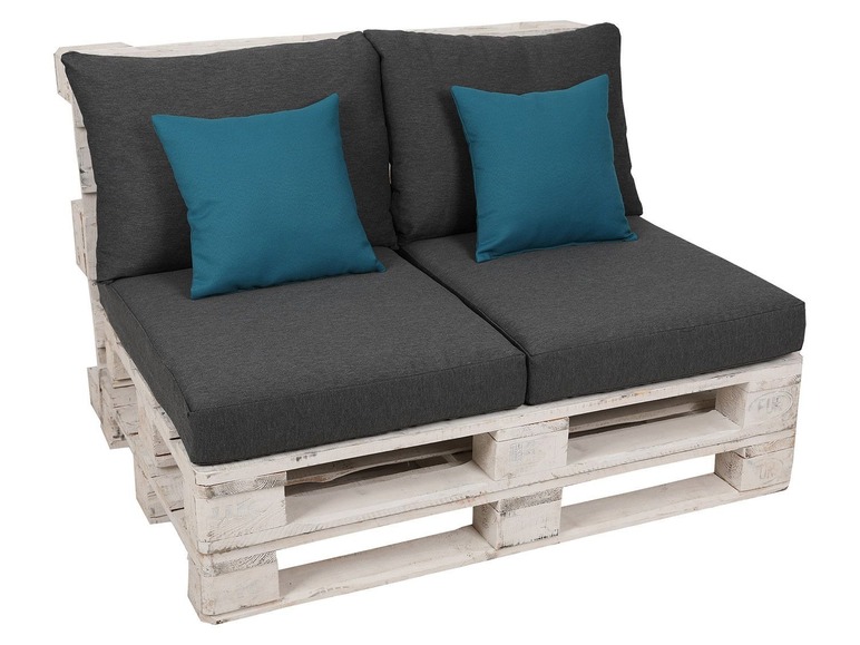 Ga naar volledige schermweergave: GO-DE Textil Tuinkussenset voor pallets, 80 x 60 x 12 cm, inclusief 2 sierkussens - afbeelding 6