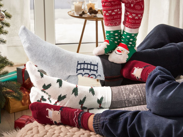 Aller en mode plein écran lupilu® Chaussettes de Noël pour enfants, 2 paires, coton, polyamide et élasthanne - Photo 7