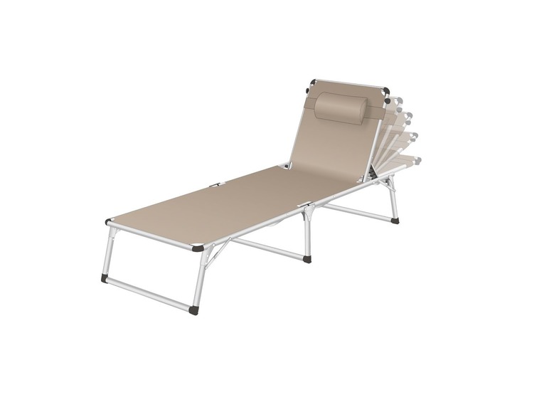 Aller en mode plein écran FLORABEST® Chaise longue en aluminium, pliable, pare-soleil - Photo 5